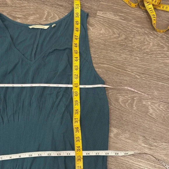 Soft Surroundings Villa Malia Gauze Maxi Dress Mallard Blue Pintuck Sleeveless S - Picture 10 of 10